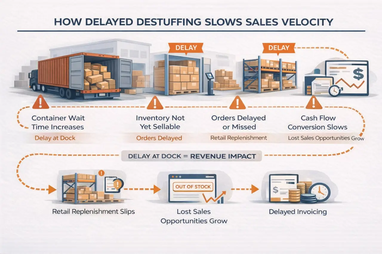 fast container destuffing