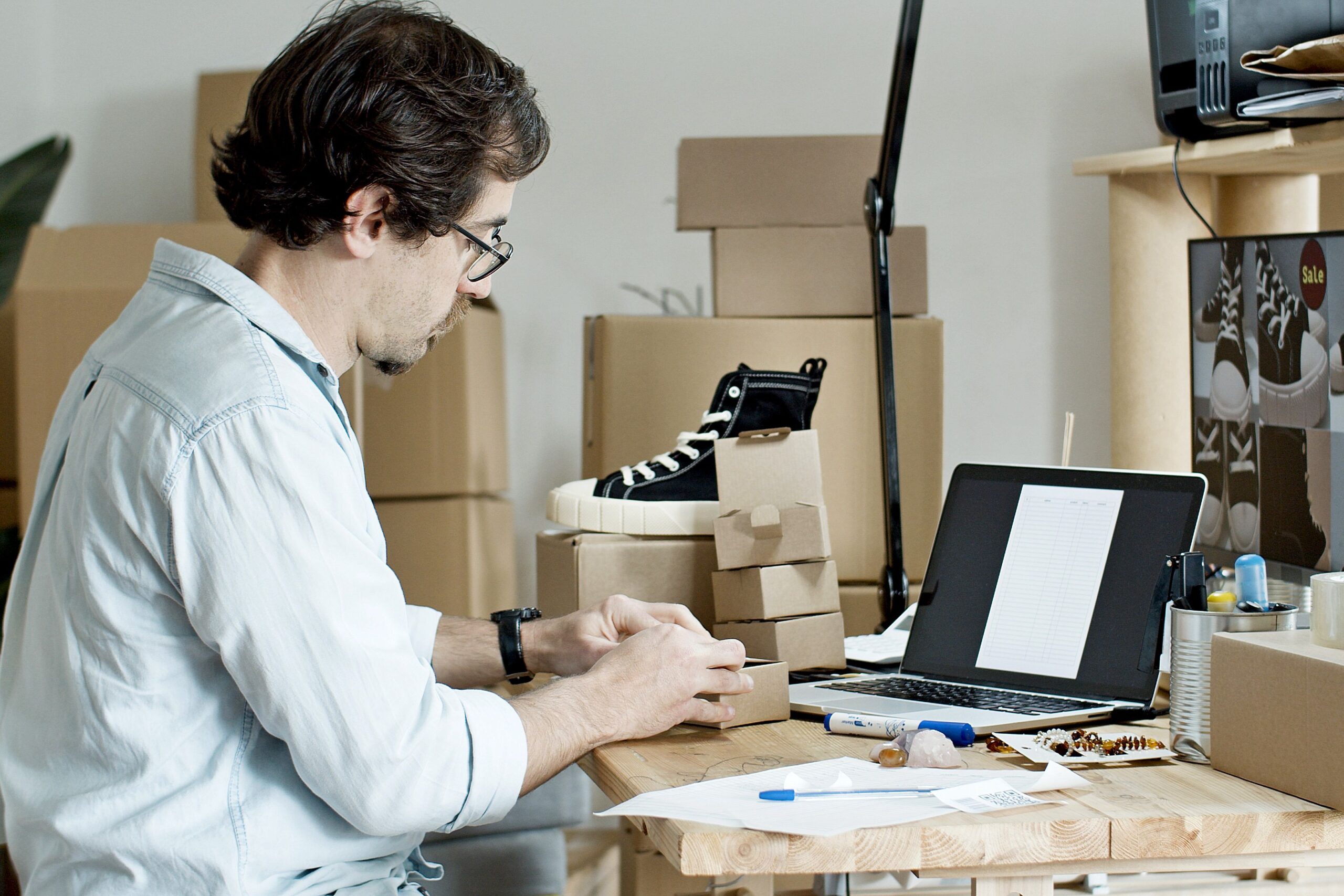 Online customer placing orders